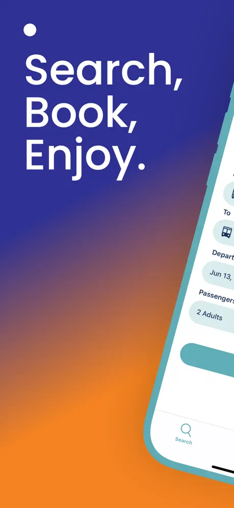 EuroBus mobile app Search Book Enjoy introduction
